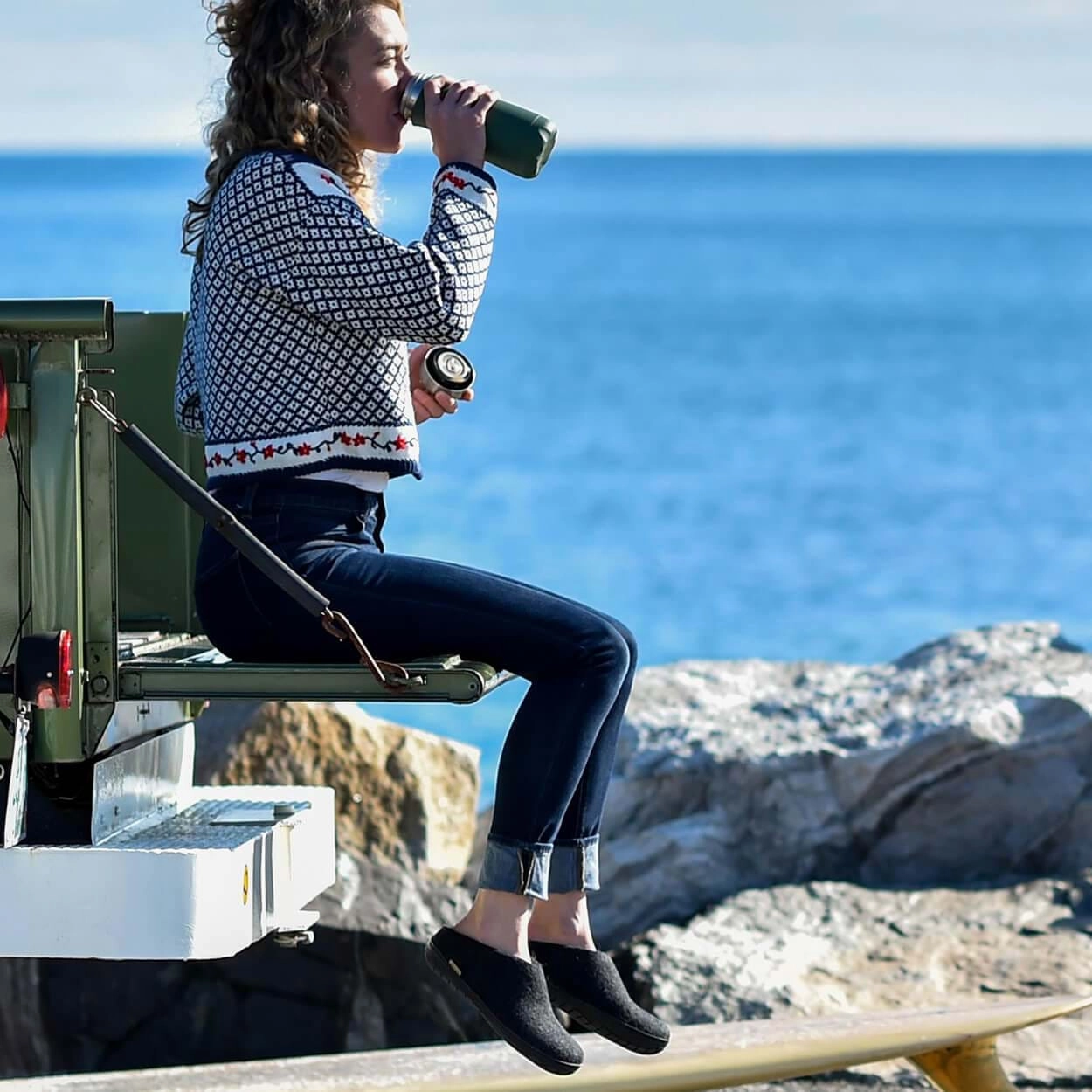 glerups Slip-on with natural rubber sole - black Slip-on with rubber sole Charcoal