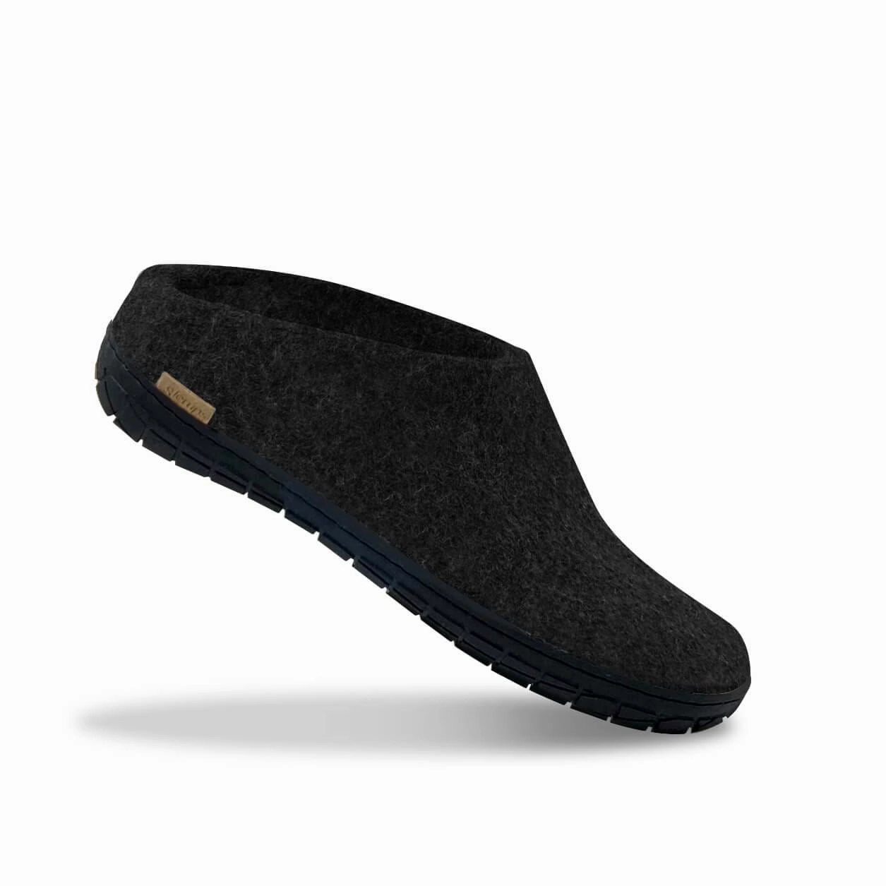 glerups Slip-on with natural rubber sole - black Slip-on with rubber sole Charcoal