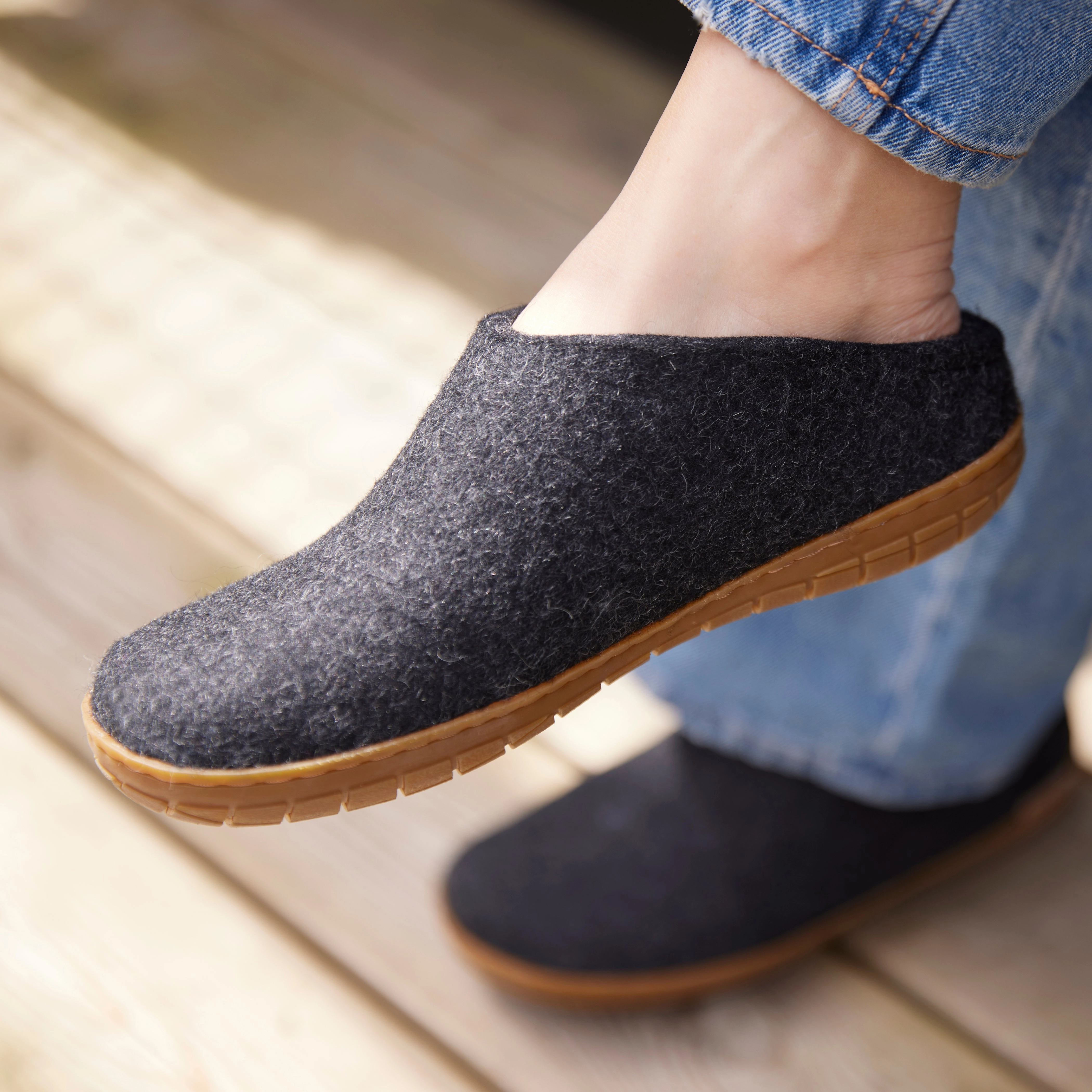 glerups Slip-on with natural rubber sole - honey Slip-on with rubber sole Charcoal