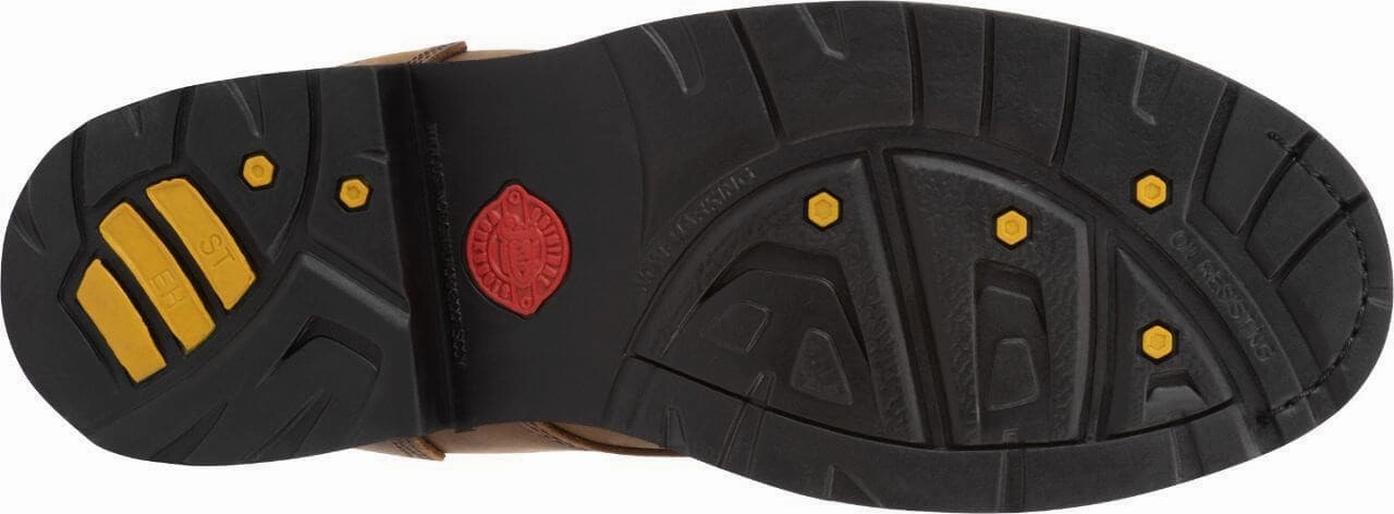 Justin Men's 8" Drywall Brown Round Steel Toe Work Boot Composite Slip On Work Boots