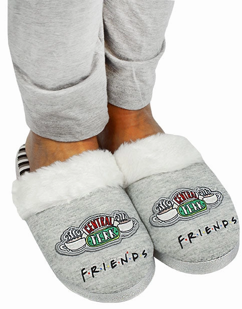 Locals Slippers Hawaii Friends Girls Slippers Central Perk Kids Fluffy Shoes - Grey