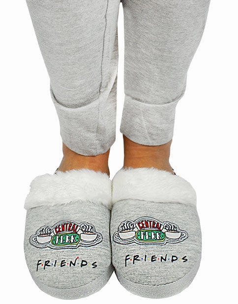 Fuzzy Babba Slippers Friends Girls Slippers Central Perk Kids Fluffy Shoes - Grey