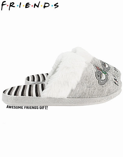 Friends Girls Slippers Central Perk Kids Fluffy Shoes - Grey Mountain Slitters