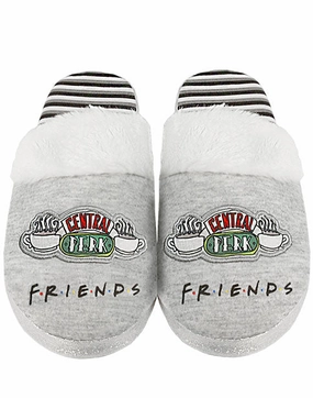 Friends Girls Slippers Central Perk Kids Fluffy Shoes - Grey Slides Dicks