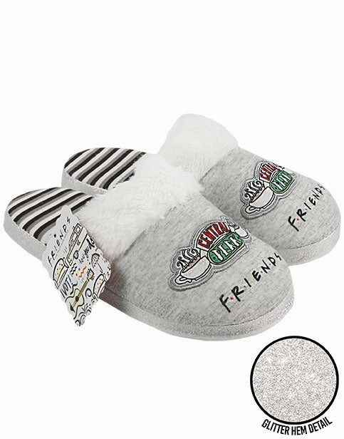 Slippers Oak Leaf Hydrangea Friends Girls Slippers Central Perk Kids Fluffy Shoes - Grey