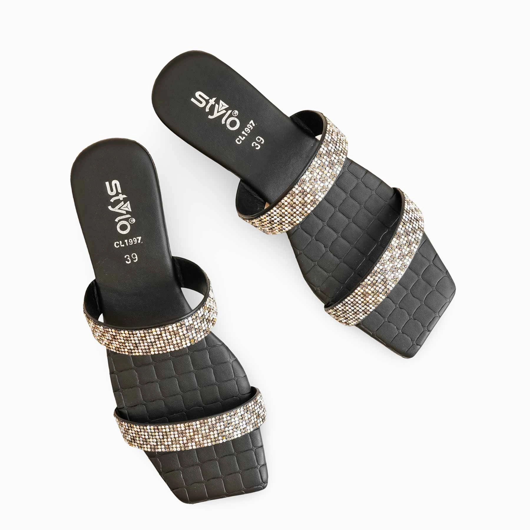 Black Casual Women Slipper CL1997 Happy Feet Slippers Shark Tank