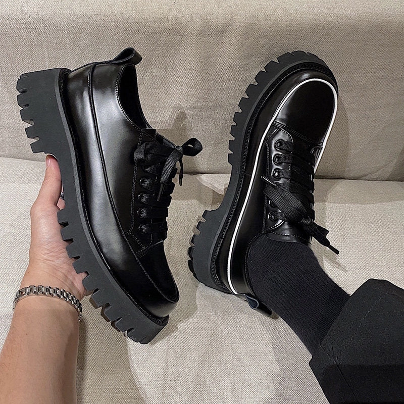 Small Heavy Bottomed Shoes Men Casual Leather Platform Shoes | Brodtica.com Hiking Boots Converse
