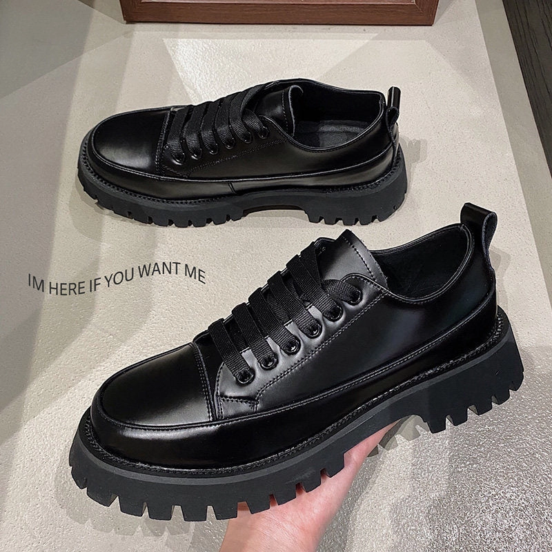 Small Heavy Bottomed Shoes Men Casual Leather Platform Shoes | Brodtica.com Prada Hiking Boots