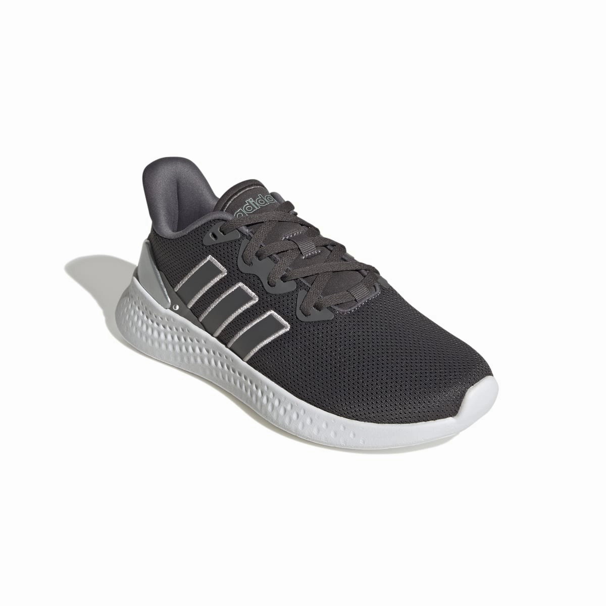 ADIDAS GZ6775 PUREMOTION SE WMN'S (Medium) Grey/Pink/Grey Textile Running Shoes Fur Trim Firm Ground