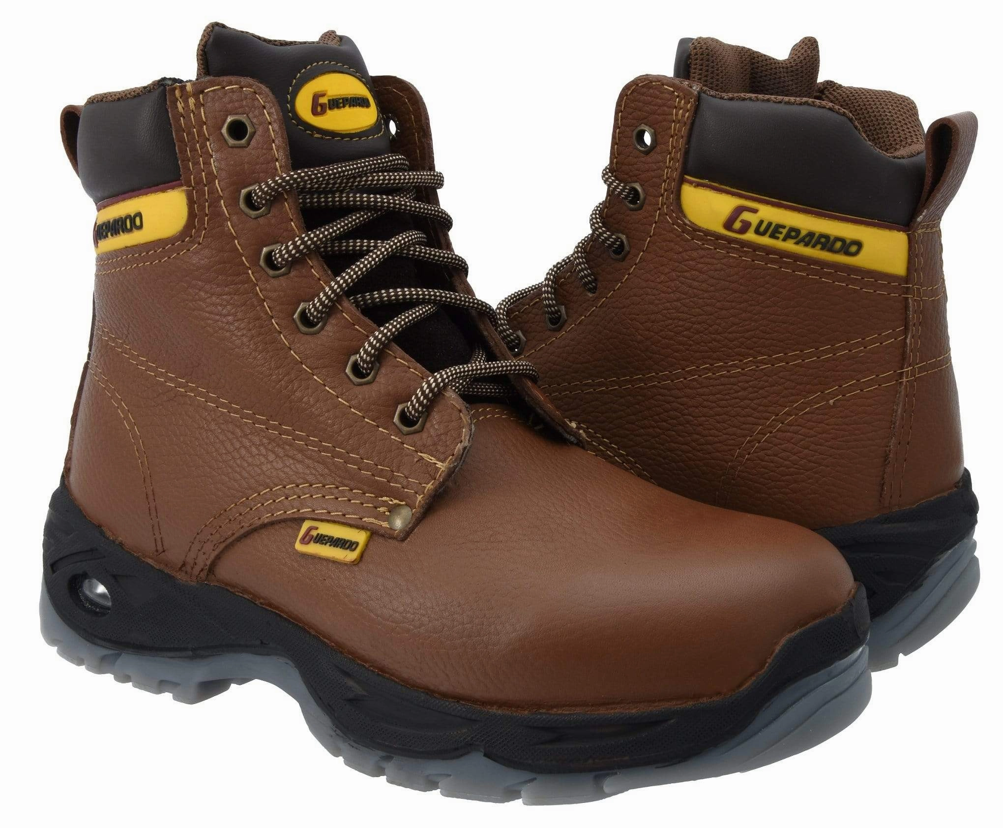 GUEPARDO NDP-0503 Work Boots for Men 6" BROWN, Steel toe. Heavy Duty Steel/Composite/Soft Toe Work Boots for Men, Goodyear Welt, Extremely Comfortable Durable Proved, Superior Oil/Slip Resistant, Thicker Leather Trucker Work Boots