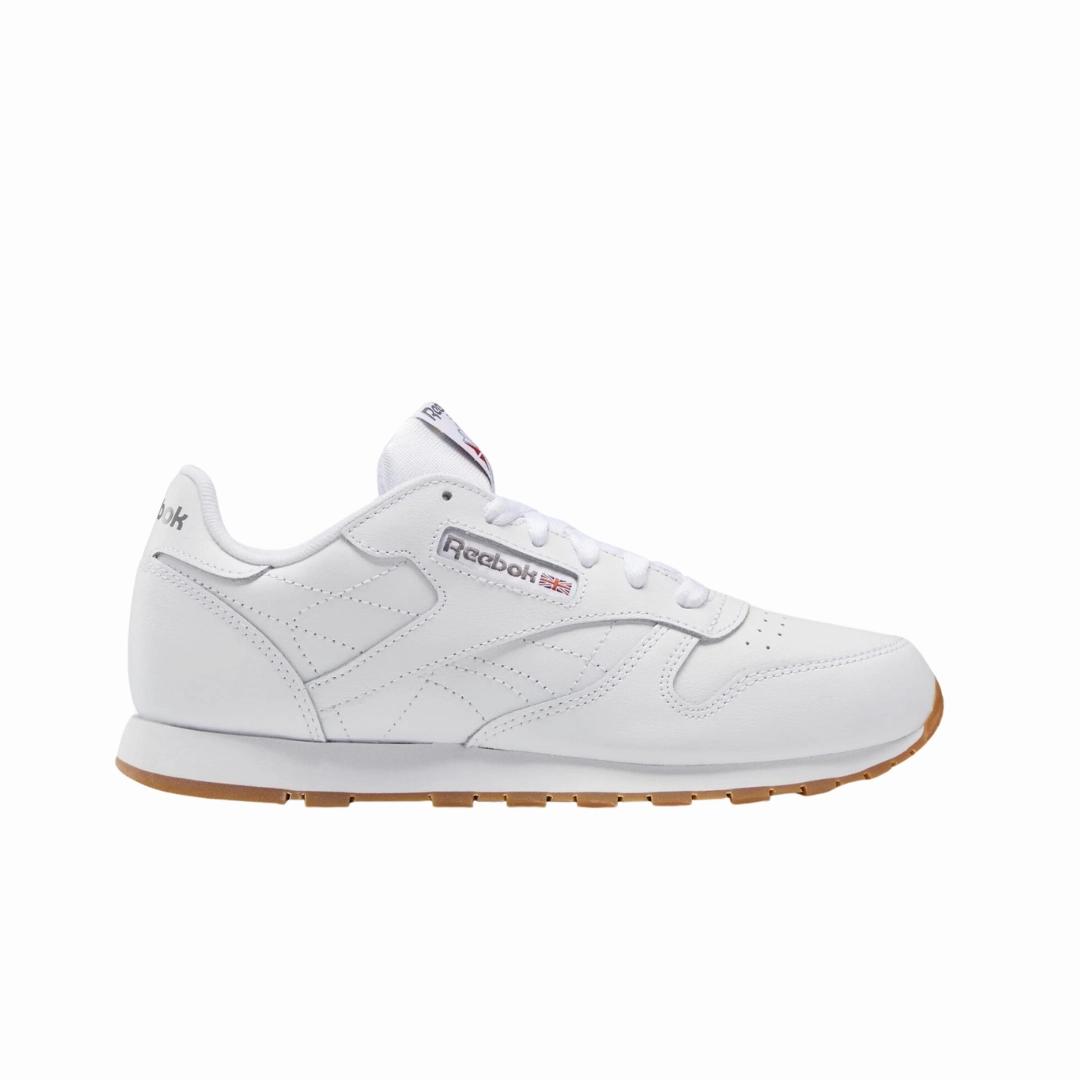 REEBOK 100010472 (GZ6098) CL LTHR JR`S (Medium) White/White Lether Lifestyle Shoes Park Chill Faux Leather