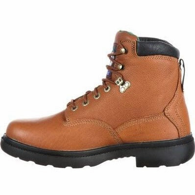 Georgia Men's Farm And Ranch 6" Soft Toe Waterproof Work Boot -Brown- G6503 Composite Toe Work Boots Waterproof