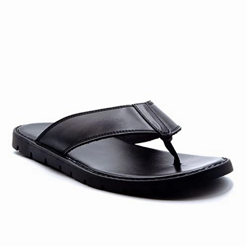 Buckle Sandals Men's 69213 Leather Slip On Peasant Toe Loop Roman Flip Flop Dress Sandals