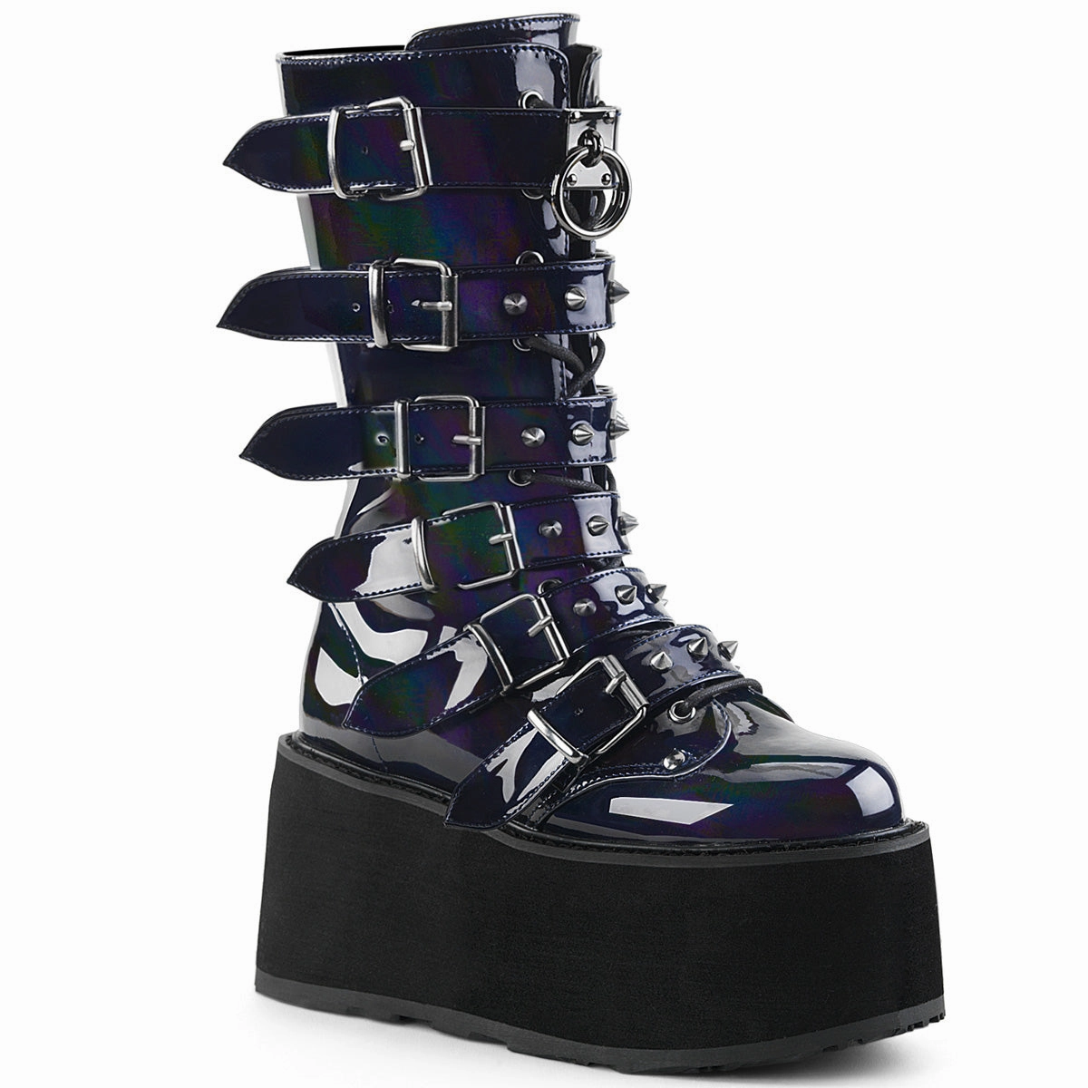 Adidas Adv Shoes DAMNED-225 DemoniaCult Black Hologram Sexy Women's Mid-Calf & Knee High Boots (Alternative Footwear)