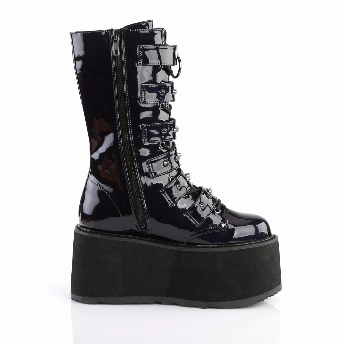 DAMNED-225 DemoniaCult Black Hologram Sexy Women's Mid-Calf & Knee High Boots (Alternative Footwear) Buy Shoes Adidas