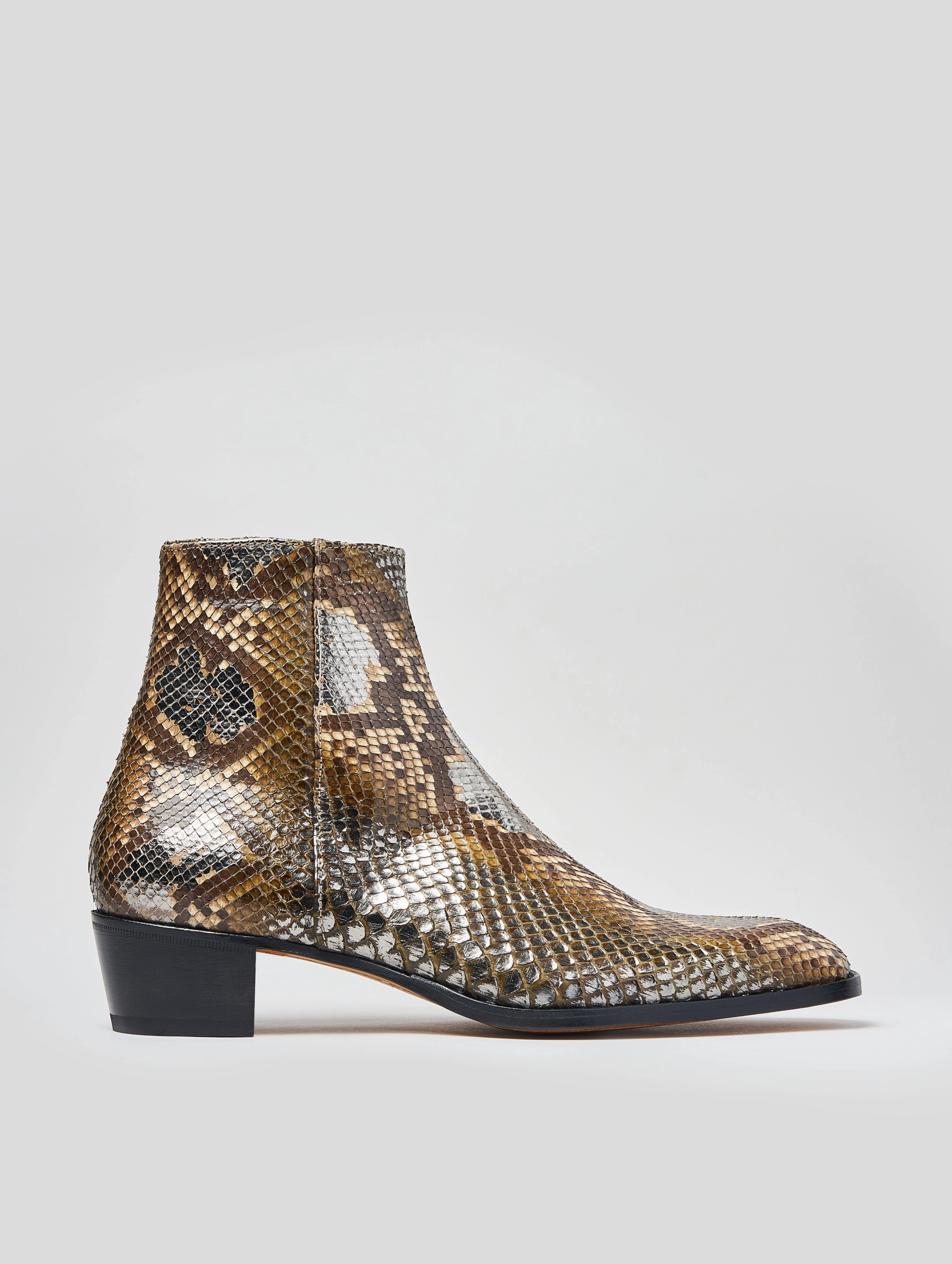 Composite Toe Work Boots SONNY "SPECIAL EDITION" 40MM ANKLE BOOT IN SILVER SNAKESKIN