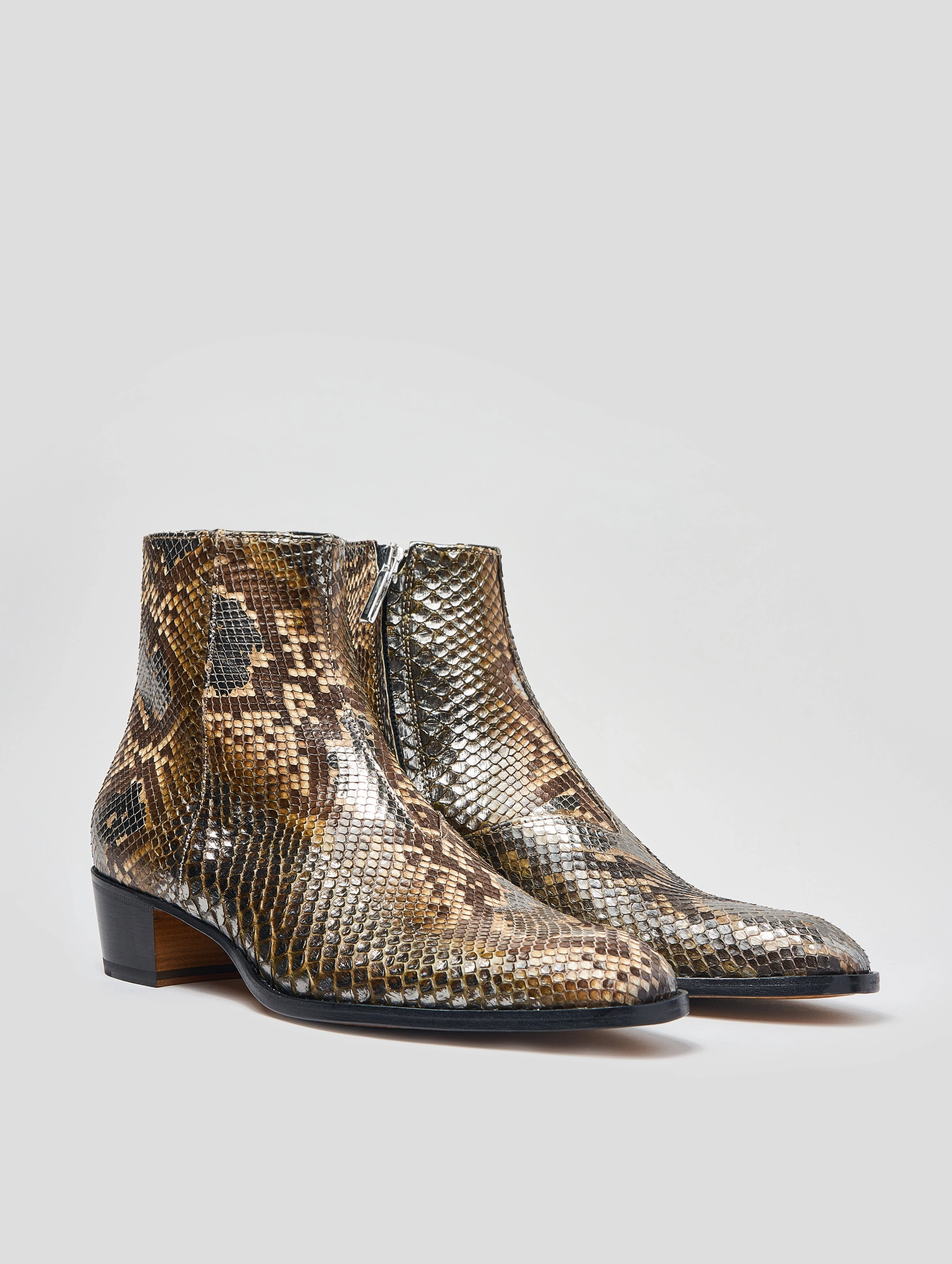 Best Chelsea Boots London SONNY "SPECIAL EDITION" 40MM ANKLE BOOT IN SILVER SNAKESKIN