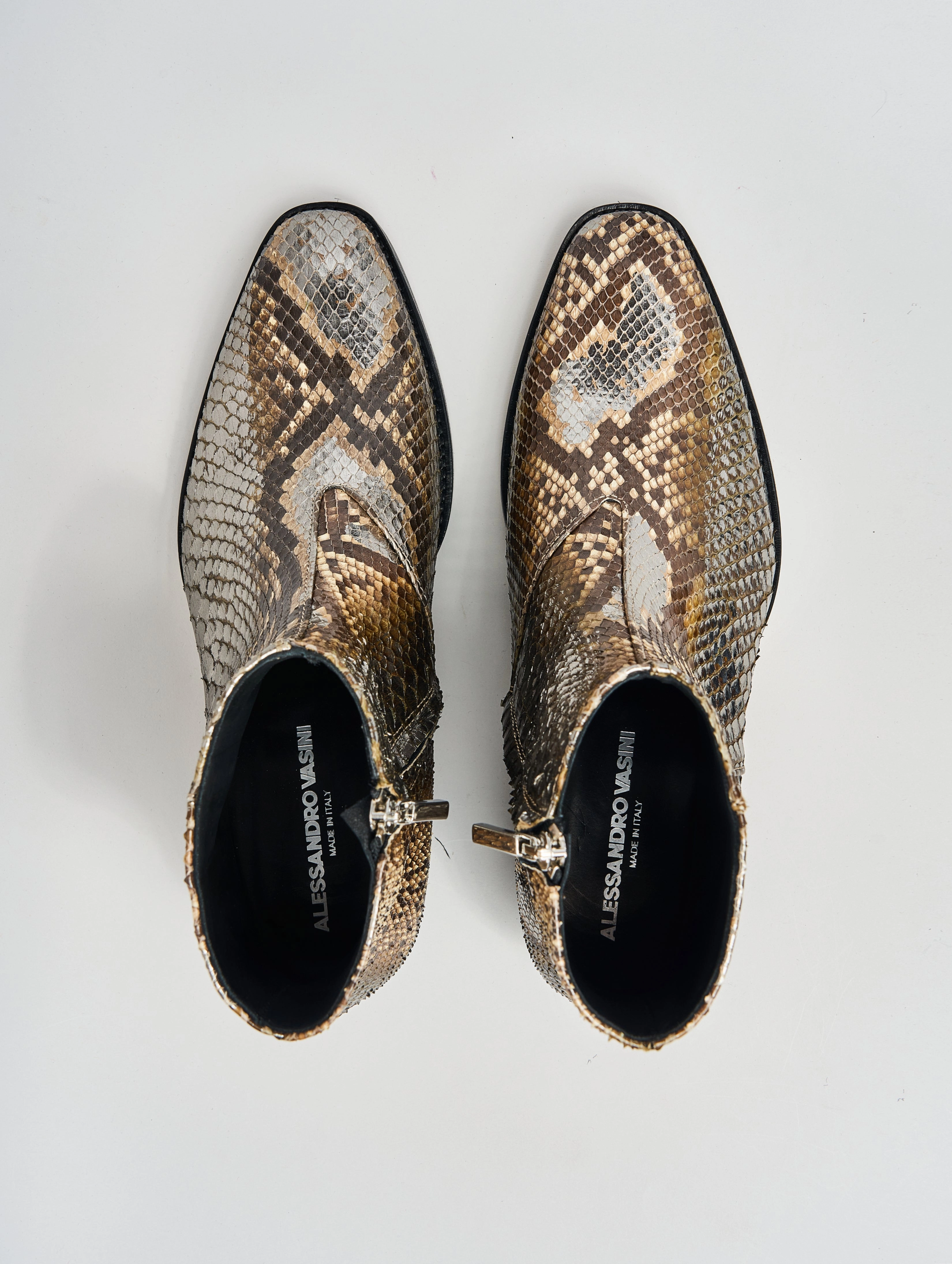 Carhartt Work Boots Compared To Brunt SONNY "SPECIAL EDITION" 40MM ANKLE BOOT IN SILVER SNAKESKIN