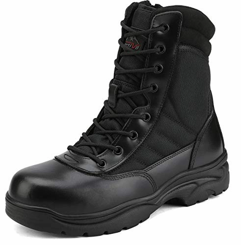 Lightweight Comfortable Work Boots NORTIV 8 Steel Toe Boots for Men Safety Industrial & Construction Military Work Boots Slip Resistant ASTM F2413-18 Black Size 7 M US Trooper-Steel
