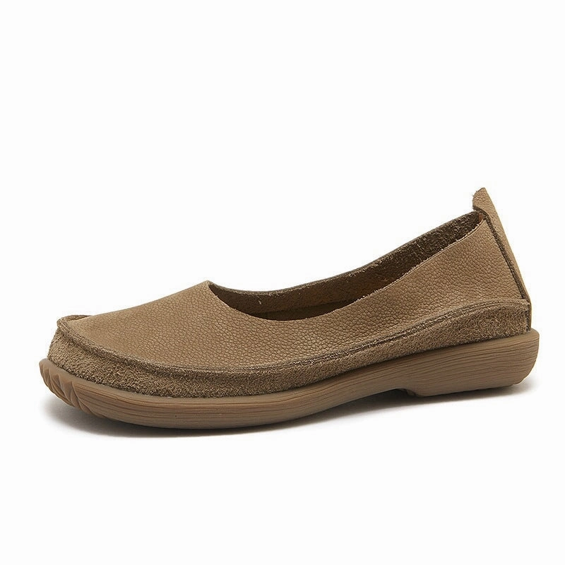 Comfy Loafers Soft Leather loafers Breathable Slip Ons Handmade in Green/Coffee/Khaki