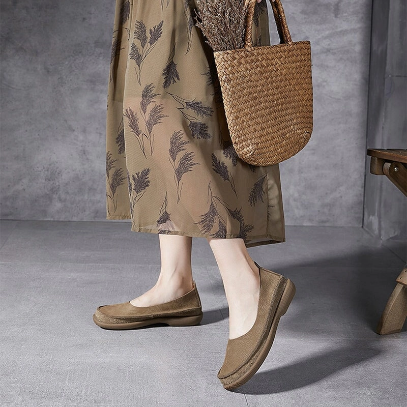 Penny Loafers Summer Soft Leather loafers Breathable Slip Ons Handmade in Green/Coffee/Khaki