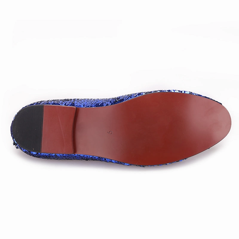 Slide Loafers OneDrop Handmade Blue Beads Dress Shoes Men Party Wedding Prom Loafers