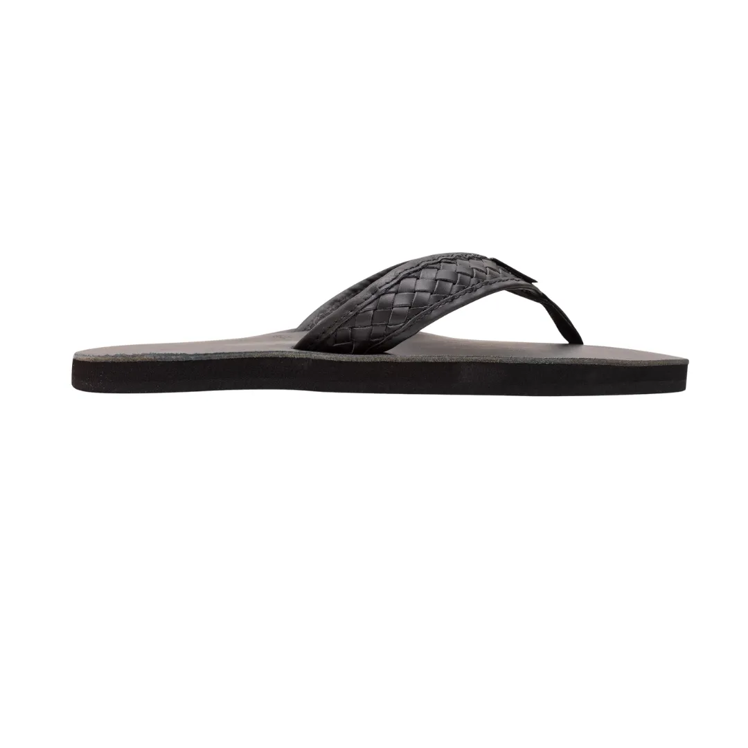 RAINBOW 301ALTWSM/TTBK THE BENTLEY MN'S (Medium) Black Leather Strap Sandals Quick Slip-On
