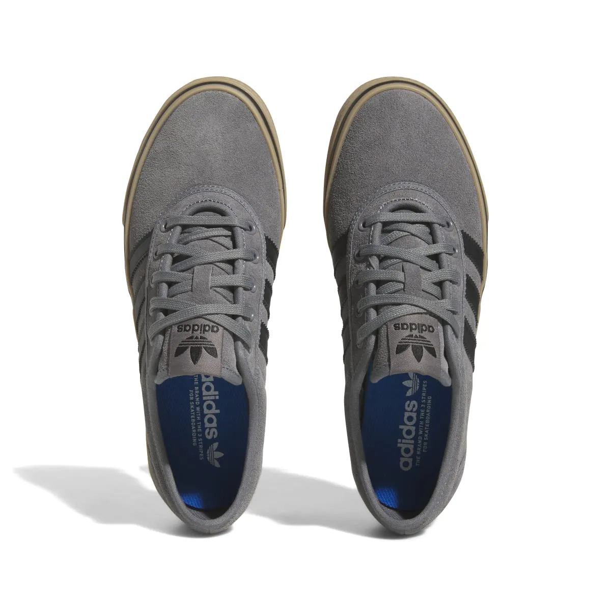 ADIDAS GZ9456 ADI EASE MN'S (Medium) Grey/Black/Gum Suede Skate Shoes Smooth Cushion