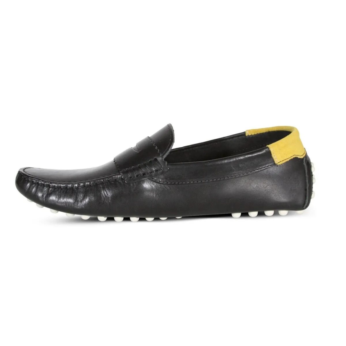 LACOSTE 7-45CMA0032454 CONCOURS 123 MN'S (Medium) Black/Off White Leather Lifestyle Loafers Foam Base Wide fit