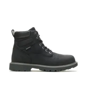 Max Grip WOLVERINE W10691-EW FLOORHAND 6'' WP MN'S (Extra Wide) Black Leather Work Boots