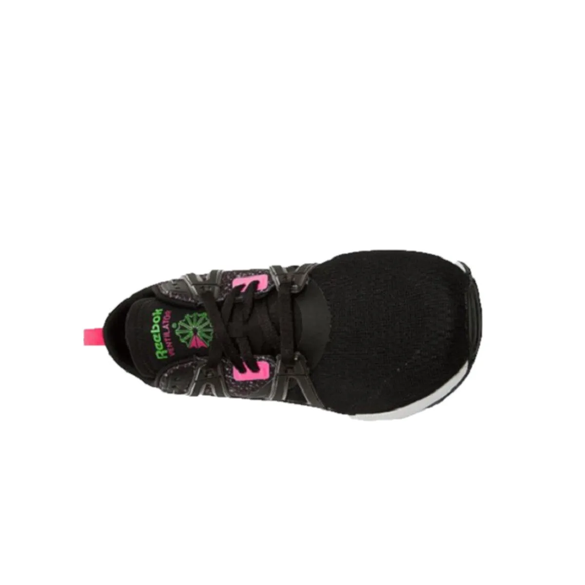 Long Day REEBOK V63497 VENTILATOR ADAPT GRAPHIC MN'S (Medium) Black/Green/Pink Mesh/Leather Running Shoes