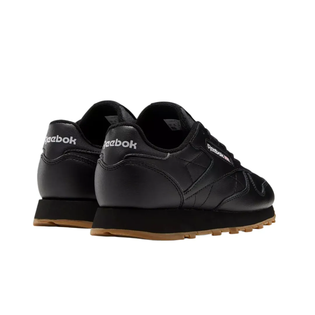 REEBOK 100010469 (GZ6093) CL LTHR Jr's (Medium) Black/Black Leather Lifestyle Shoes Heat Jog