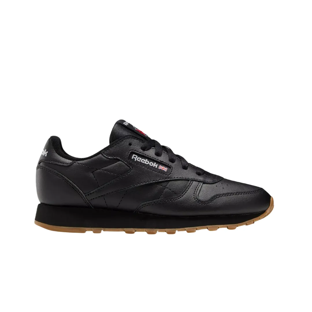 REEBOK 100010469 (GZ6093) CL LTHR Jr's (Medium) Black/Black Leather Lifestyle Shoes Daily Move