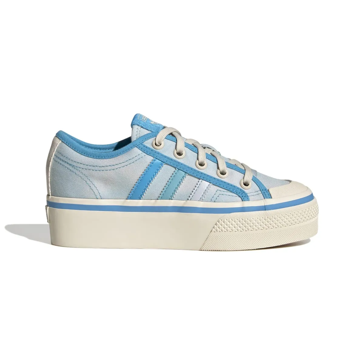 ADIDAS GY7052 NIZZA PLATFORM JR'S (Medium) Blue/Rush/White Textile Lifestyle Shoes Dusk Hike Leaf Jog