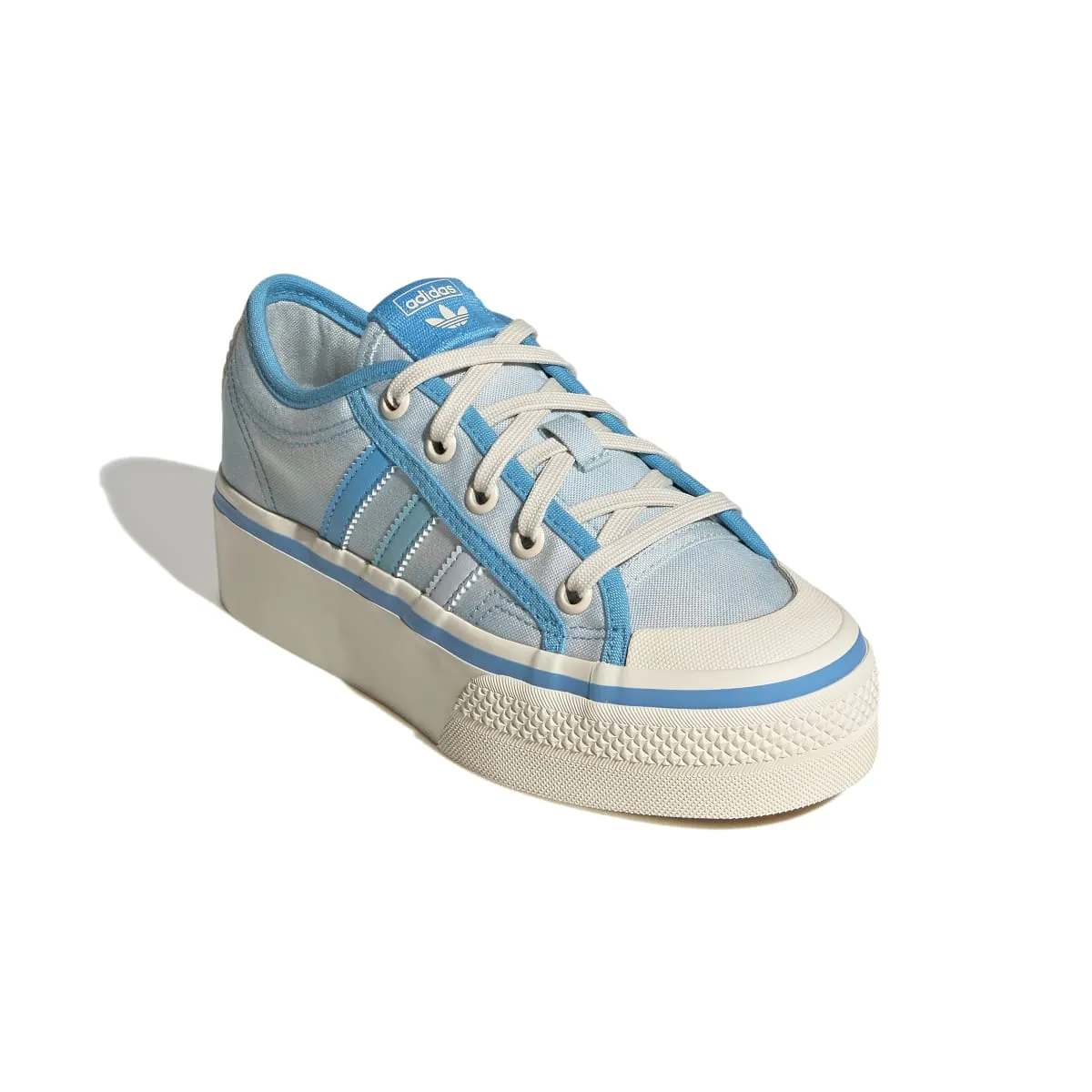 ADIDAS GY7052 NIZZA PLATFORM JR'S (Medium) Blue/Rush/White Textile Lifestyle Shoes Training Light Cloudy Hike