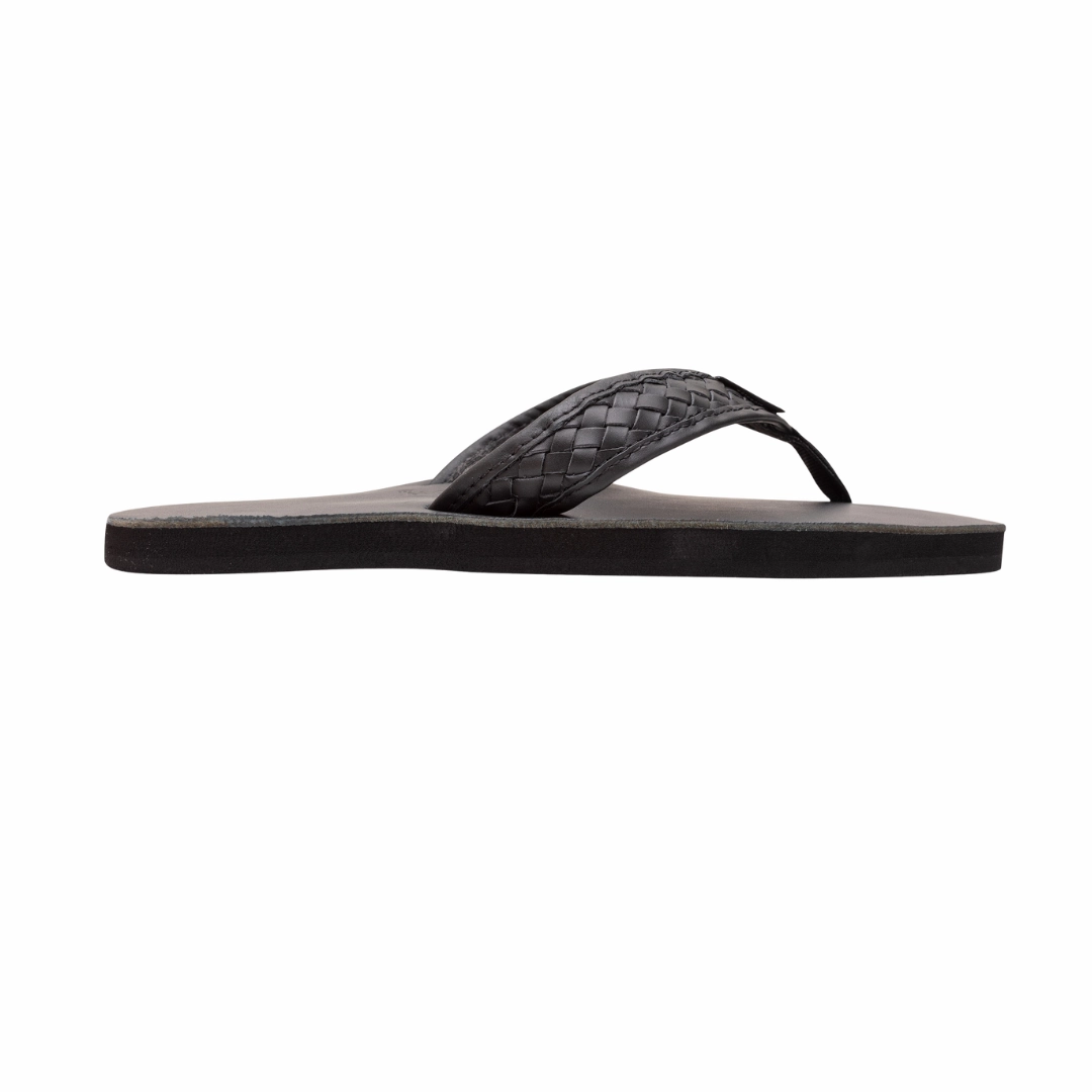 RAINBOW 301ALTWSM/TTBK THE BENTLEY MN'S (Medium) Black Leather Strap Sandals Fairy Step