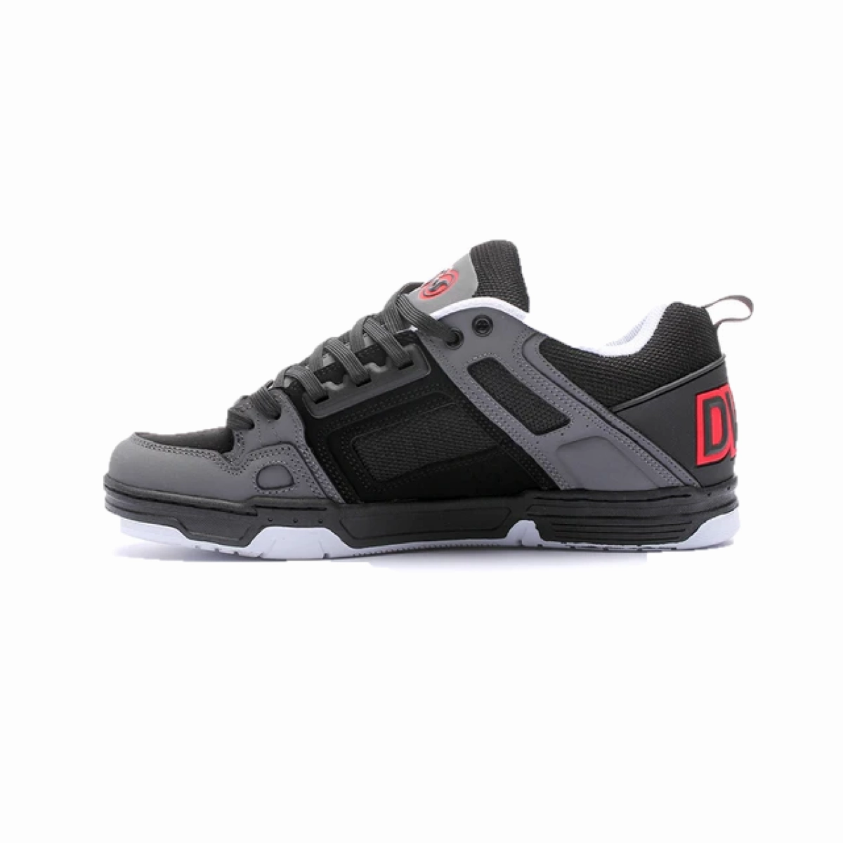 DVS F0000029998 COMANCHE MN'S (Medium) Black/Charcoal/Fiery Red Leather & Nubuck Skate Shoes Easy Ride Flexible Comfort