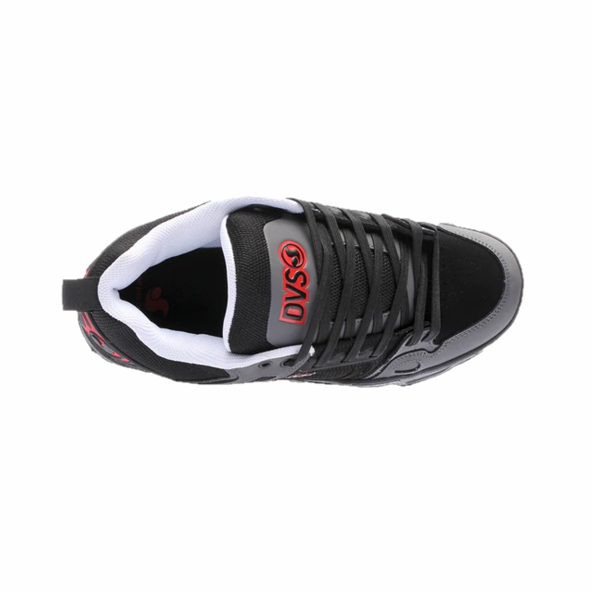 DVS F0000029998 COMANCHE MN'S (Medium) Black/Charcoal/Fiery Red Leather & Nubuck Skate Shoes Performance Ride