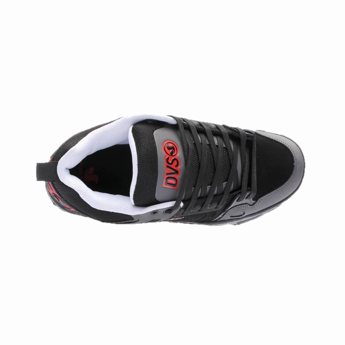 DVS F0000029998 COMANCHE MN'S (Medium) Black/Charcoal/Fiery Red Leather & Nubuck Skate Shoes Turn Hike