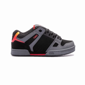 DVS F0000233970 CELSIUS MN'S (Medium) Charcoal/Black/Red Suede/Leather/Nubuck Skate Shoes Skater Grip Adaptive Style