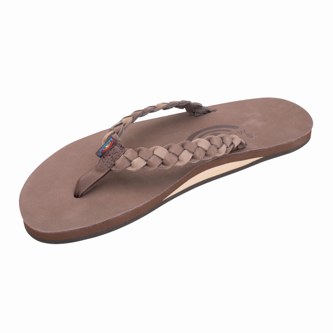 Sweat Free RAINBOW 301ALDBSW/EXDB TWISTED SISTER PREMIER WMN'S (Medium) Expresso/Dark Brown Leather Strap Sandals