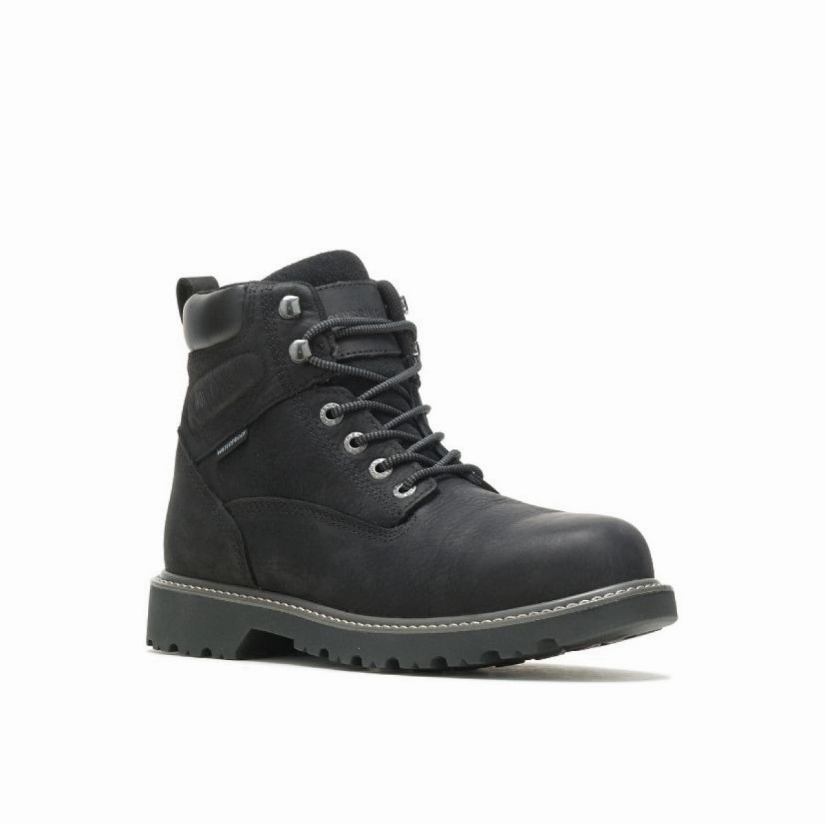 Comfort Cushioning Outdoor Support WOLVERINE W10691-EW FLOORHAND 6'' WP MN'S (Extra Wide) Black Leather Work Boots