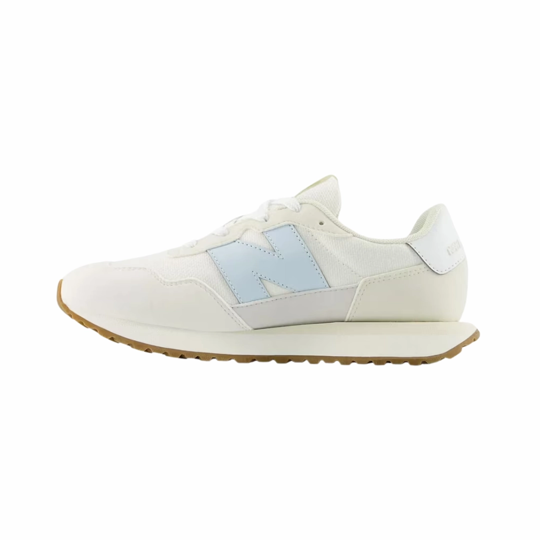 NEW BALANCE GS237WF-W 237 JR'S (Wide) Blue/White Suede & Mesh Lifestyle Shoes Stage Day