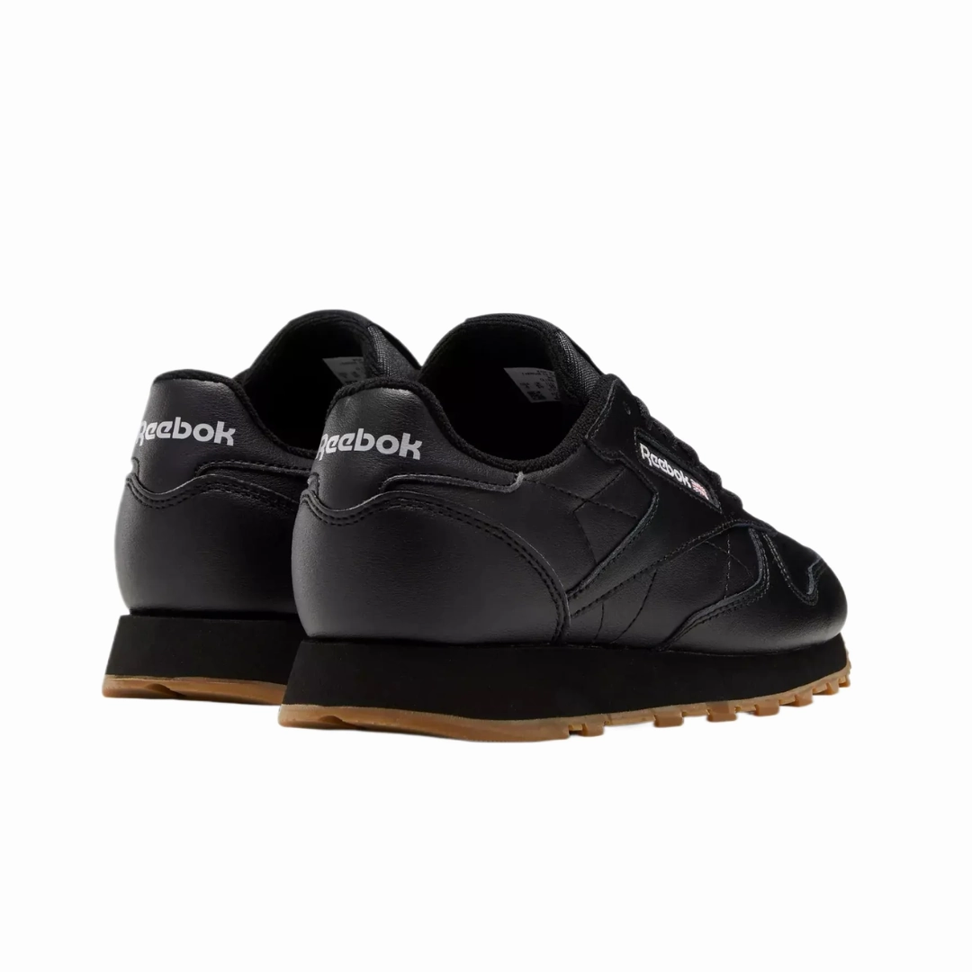 REEBOK 100010469 (GZ6093) CL LTHR Jr's (Medium) Black/Black Leather Lifestyle Shoes Hot Mood Ventilation holes