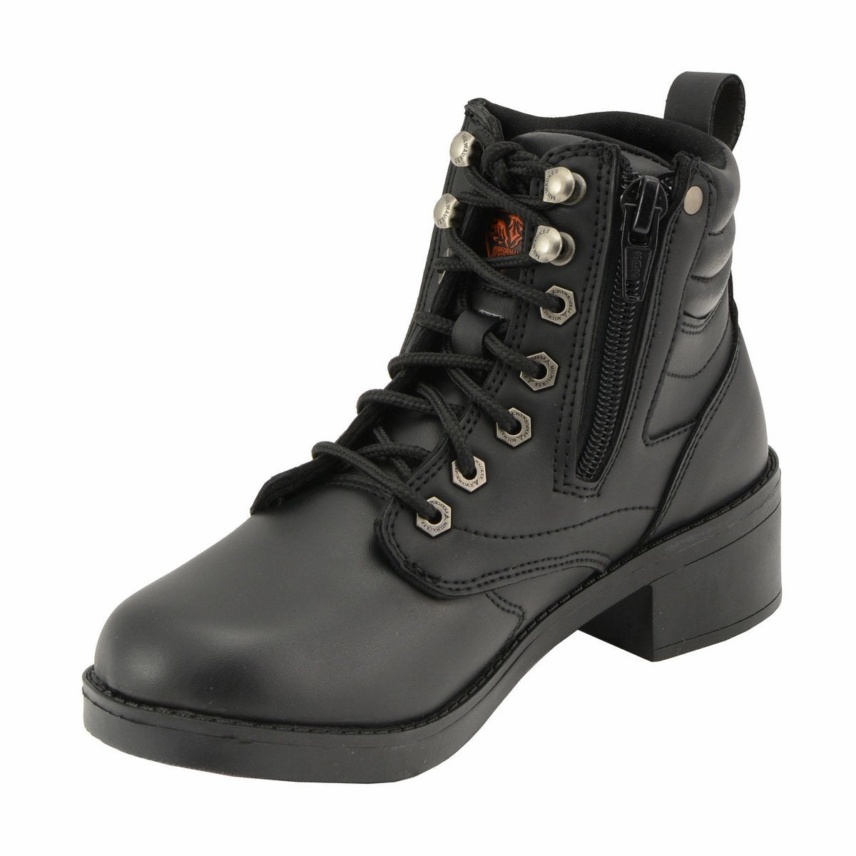 Milwaukee Leather MBK9275 Boys Black Lace-Up Boots with Side Zipper Entry Durango Cowboy Boots