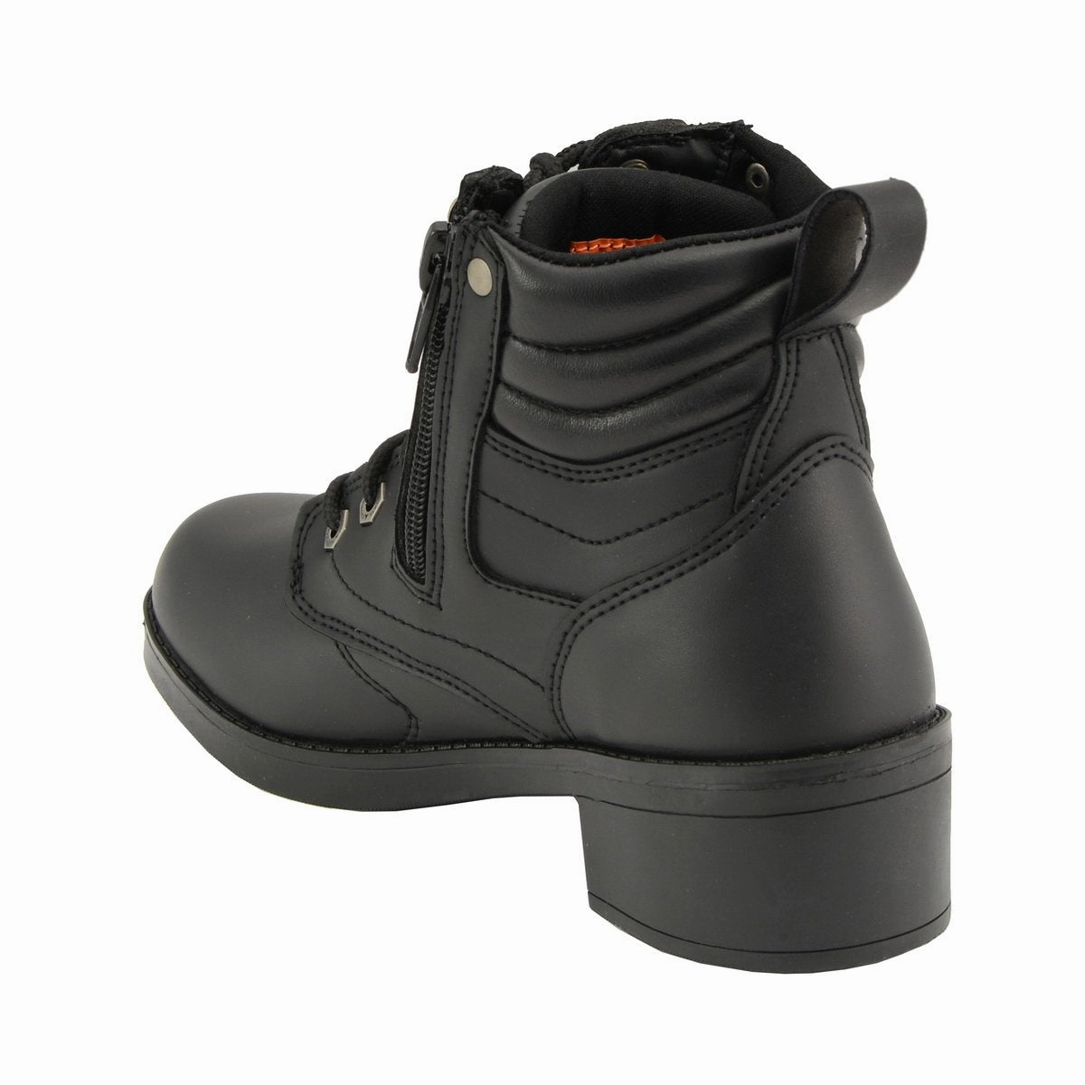 Milwaukee Leather MBK9275 Boys Black Lace-Up Boots with Side Zipper Entry Boots For Men Academy