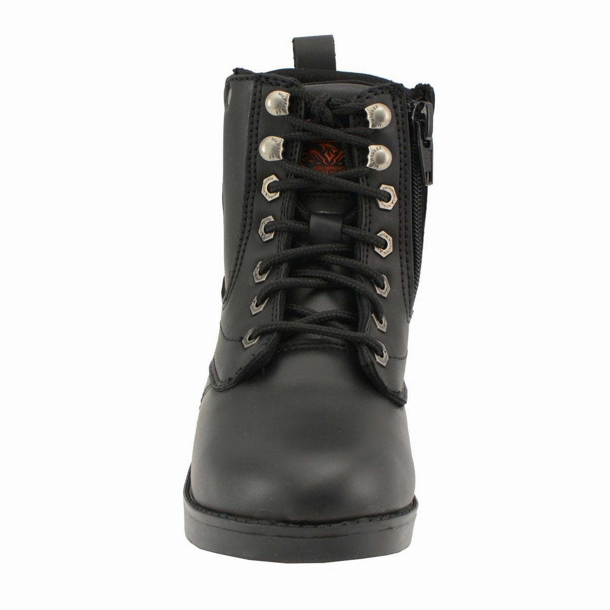 Milwaukee Leather MBK9275 Boys Black Lace-Up Boots with Side Zipper Entry Real Alligator Boots