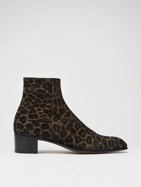 Patrol Boots SONNY 40MM ANKLE BOOT IN LEOPARD SUEDE