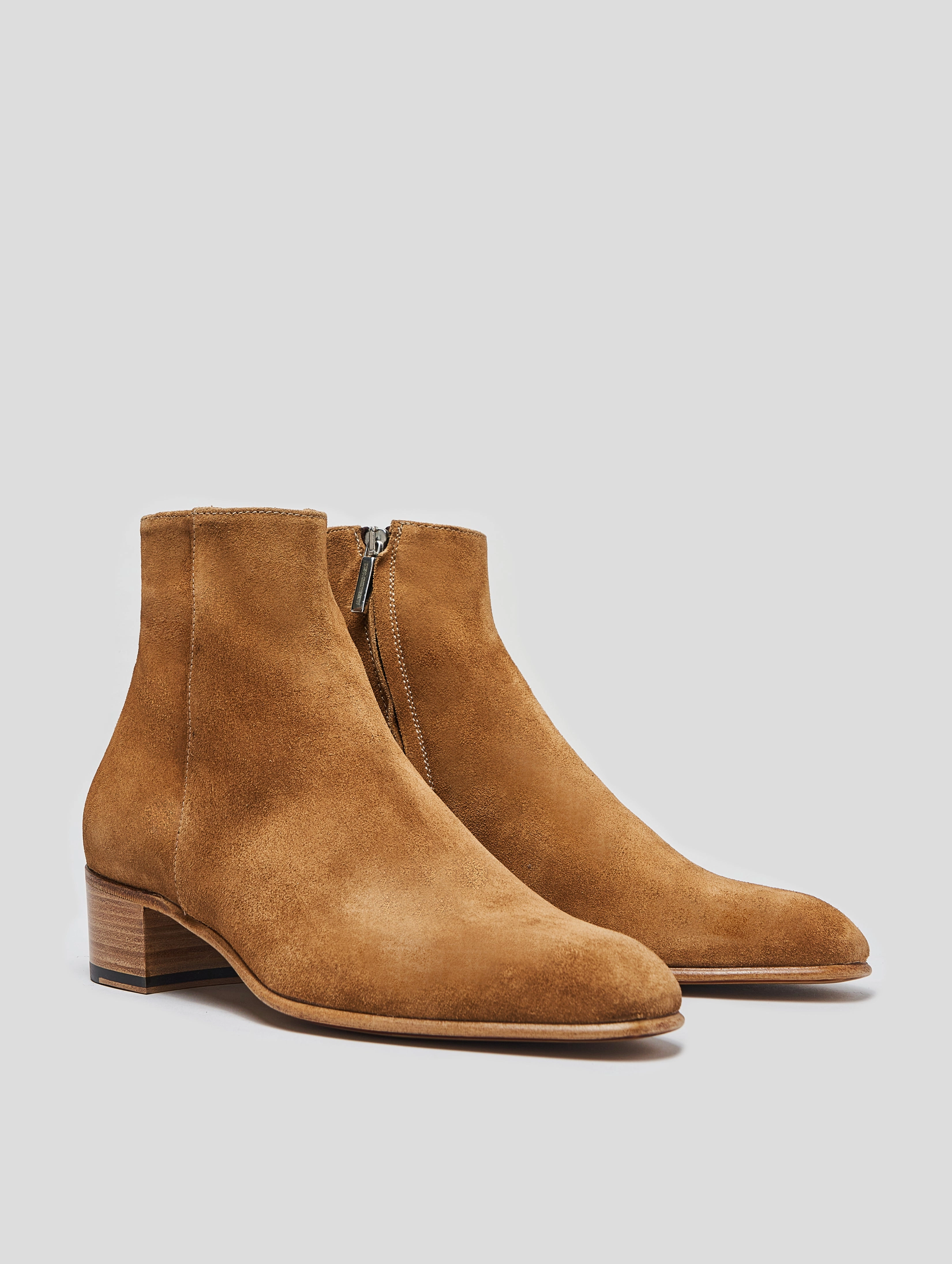 SONNY 40MM ANKLE BOOT IN TOBACCO SUEDE Owens Thigh High Boots