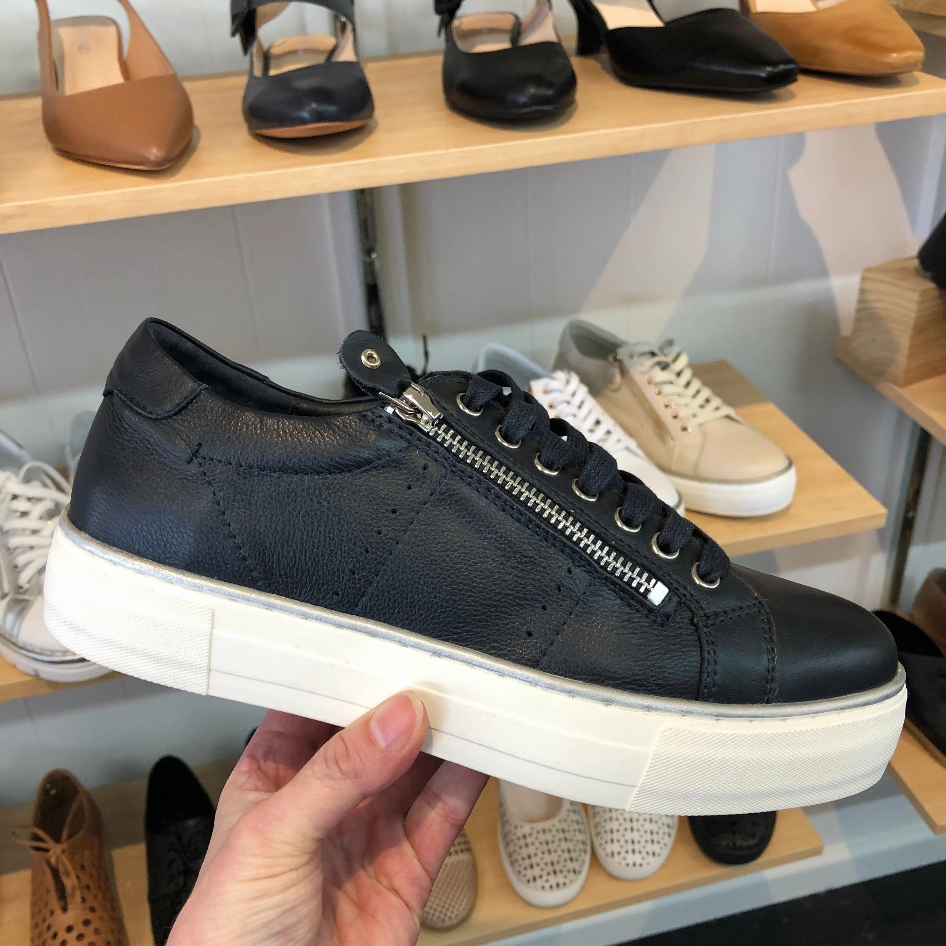 Django & Juliette Froggy ~ Navy ~ White ~ Vanilla ~ Black ~ All Black ~ Leather Street Ready Travel Friendly